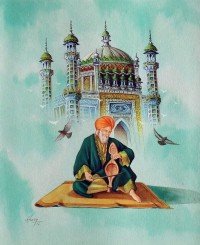 S. A. Noory, Tomb of Sachal Sarmast II, Sindh, 12 x 15 Inch, Watercolor on Paper, AC-SAN-006